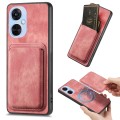 For OPPO K11X 5G Retro Leather Card Bag Magnetic Phone Case(Pink)