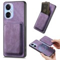 For OPPO K11X 5G Retro Leather Card Bag Magnetic Phone Case(Purple)