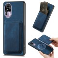 For OPPO Reno10 Pro+ Retro Leather Card Bag Magnetic Phone Case(Blue)