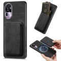 For OPPO Reno10 Pro+ Retro Leather Card Bag Magnetic Phone Case(Black)