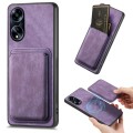 For OPPO A1 5G Retro Leather Card Bag Magnetic Phone Case(Purple)