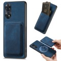 For OPPO Reno8 T 4G Retro Leather Card Bag Magnetic Phone Case(Blue)
