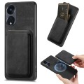 For OPPO Reno8 T 5G Retro Leather Card Bag Magnetic Phone Case(Black)