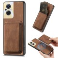 For OPPO Reno8 Z Retro Leather Card Bag Magnetic Phone Case(Brown)