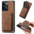 For OPPO Reno9 5G Retro Leather Card Bag Magnetic Phone Case(Brown)