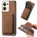 For OPPO Reno9 Pro+ 5G Retro Leather Card Bag Magnetic Phone Case(Brown)