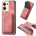 For OPPO Reno9 Pro+ 5G Retro Leather Card Bag Magnetic Phone Case(Pink)