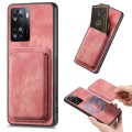 For OPPO A57 4G Retro Leather Card Bag Magnetic Phone Case(Pink)
