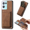 For OPPO Reno8 Pro 5G Retro Leather Card Bag Magnetic Phone Case(Brown)
