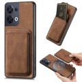 For OPPO Reno8 5G Retro Leather Card Bag Magnetic Phone Case(Brown)