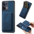 For OPPO Reno8 5G Retro Leather Card Bag Magnetic Phone Case(Blue)