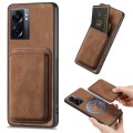 For OPPO A57 5G Retro Leather Card Bag Magnetic Phone Case(Brown)