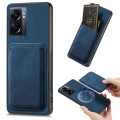 For OPPO A57 5G Retro Leather Card Bag Magnetic Phone Case(Blue)