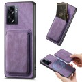 For OPPO A57 5G Retro Leather Card Bag Magnetic Phone Case(Purple)