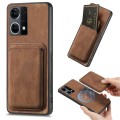 For OPPO Reno7 4G Retro Leather Card Bag Magnetic Phone Case(Brown)