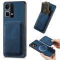 For OPPO Reno7 4G Retro Leather Card Bag Magnetic Phone Case(Blue)