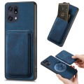 For OPPO Find X5 Pro Retro Leather Card Bag Magnetic Phone Case(Blue)