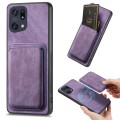 For OPPO Find X5 Pro Retro Leather Card Bag Magnetic Phone Case(Purple)