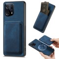 For OPPO Find X5 Retro Leather Card Bag Magnetic Phone Case(Blue)