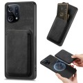 For OPPO Find X5 Retro Leather Card Bag Magnetic Phone Case(Black)