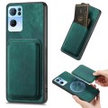For OPPO Reno7 Pro 5G Retro Leather Card Bag Magnetic Phone Case(Green)