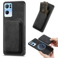 For OPPO Reno7 Pro 5G Retro Leather Card Bag Magnetic Phone Case(Black)