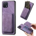 For OPPO A16K Retro Leather Card Bag Magnetic Phone Case(Purple)