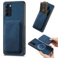 For OPPO Reno6 Z Retro Leather Card Bag Magnetic Phone Case(Blue)
