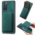 For OPPO Reno6 5G Retro Leather Card Bag Magnetic Phone Case(Green)