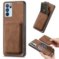 For OPPO Reno6 Pro 5G Retro Leather Card Bag Magnetic Phone Case(Brown)