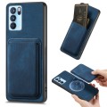 For OPPO Reno6 Pro 5G Retro Leather Card Bag Magnetic Phone Case(Blue)