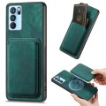 For OPPO Reno6 Pro 5G Retro Leather Card Bag Magnetic Phone Case(Green)