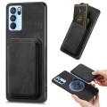 For OPPO Reno6 Pro 5G Retro Leather Card Bag Magnetic Phone Case(Black)