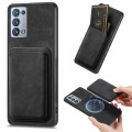 For OPPO Reno6 Pro+ Retro Leather Card Bag Magnetic Phone Case(Black)