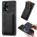 For OPPO F19 Retro Leather Card Bag Magnetic Phone Case(Black)