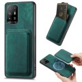 For OPPO F19 Pro+ Retro Leather Card Bag Magnetic Phone Case(Green)