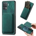 For OPPO F19 Pro Retro Leather Card Bag Magnetic Phone Case(Green)