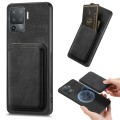 For OPPO F19 Pro Retro Leather Card Bag Magnetic Phone Case(Black)