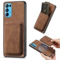For OPPO Reno5 5G Retro Leather Card Bag Magnetic Phone Case(Brown)