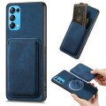 For OPPO Reno5 5G Retro Leather Card Bag Magnetic Phone Case(Blue)