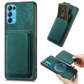 For OPPO Reno5 5G Retro Leather Card Bag Magnetic Phone Case(Green)