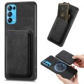For OPPO Reno5 5G Retro Leather Card Bag Magnetic Phone Case(Black)