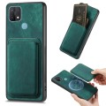 For OPPO A15 Retro Leather Card Bag Magnetic Phone Case(Green)