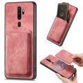For OPPO A5 Retro Leather Card Bag Magnetic Phone Case(Pink)