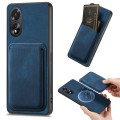 For OPPO A38 4G / A18 4G Retro Leather Card Bag Magnetic Phone Case(Blue)