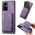 For OPPO Reno7 Z 5G/F21 Pro 5G Retro Leather Card Bag Magnetic Phone Case(Purple)