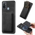 For OPPO A53 / A53S Retro Leather Card Bag Magnetic Phone Case(Black)