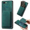 For OPPO A7/A12 Retro Leather Card Bag Magnetic Phone Case(Green)