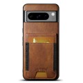 For Google Pixel 8a Suteni H03 Oil Wax Leather Wallet Stand Back Phone Case(Brown)
