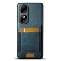 For Honor 90 Pro Suteni H03 Oil Wax Leather Wallet Stand Back Phone Case(Blue)